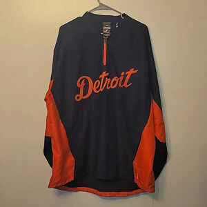 Detroit Tigers Men's XL windbreaker rain jacket pullover chest zipper LOT D6